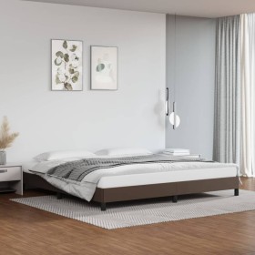 Estructura de cama de cuero sintético marrón 200x200 cm de vidaXL, Camas y somieres - Ref: Foro24-346925, Precio: 104,74 €, D...