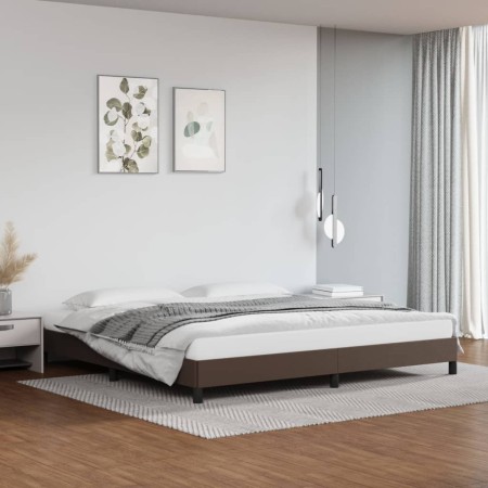 Braunes Kunstlederbettgestell 200x200 cm von vidaXL, Betten und Lattenroste - Ref: Foro24-346925, Preis: 104,74 €, Rabatt: %