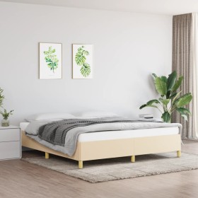 Cream fabric bed frame 180x200 cm by vidaXL, Beds and slatted bases - Ref: Foro24-347186, Price: 139,97 €, Discount: %