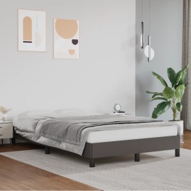 Estructura de cama de cuero sintético gris 120x200 cm