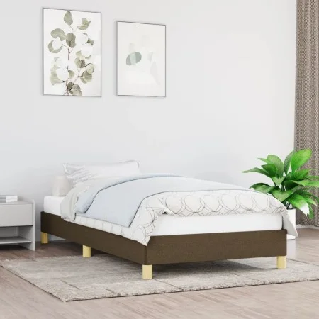 Estructura de cama de tela marrón 90x190 cm de vidaXL, Camas y somieres - Ref: Foro24-346781, Precio: 73,45 €, Descuento: %