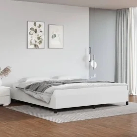 White synthetic leather bed frame 200x200 cm by vidaXL, Beds and slatted bases - Ref: Foro24-347270, Price: 137,92 €, Discoun...
