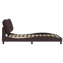 Estructura cama con LED sin colchón marrón oscuro 140x190 cm