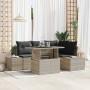 Conjunto de sofá de jardín 5 pcs Gris claro 100 x 55 x 73 cm