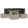 Conjunto de sofá de jardín 5 pcs Gris claro 100 x 55 x 73 cm