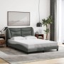 Estructura de cama con LED sin colchón gris oscuro 140x200 cm