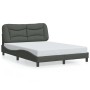 Estructura de cama con LED sin colchón gris oscuro 140x200 cm