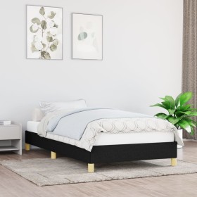 Estructura de cama de tela negra 90x200 cm