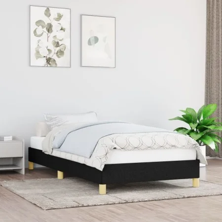 Black fabric bed frame 90x200 cm by vidaXL, Beds and slatted bases - Ref: Foro24-346788, Price: 76,01 €, Discount: %