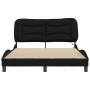 Estructura de cama con LED sin colchón tela negro 140x200 cm