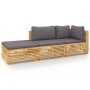 3-teiliges Gartenmöbel-Set und Kissen aus massivem Teakholz von vidaXL, Gartensets - Ref: Foro24-3100906, Preis: 515,33 €, Ra...
