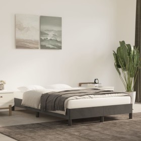 Estructura de cama de terciopelo gris oscuro 120x200 cm