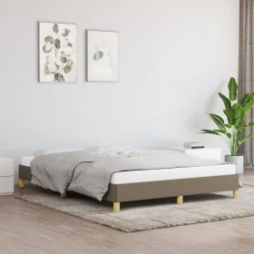 Taupe gray fabric bed frame 140x200 cm by vidaXL, Beds and slatted bases - Ref: Foro24-346822, Price: 100,73 €, Discount: %