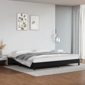 Black synthetic leather bed frame 200x200 cm by vidaXL, Beds and slatted bases - Ref: Foro24-346922, Price: 113,36 €, Discoun...