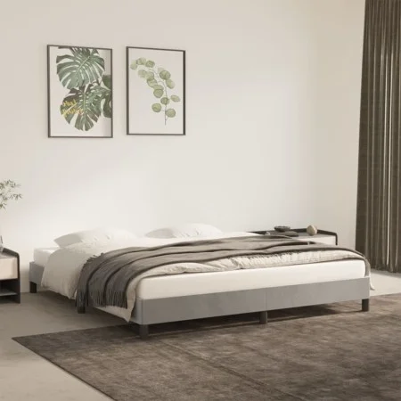 Estructura de cama de terciopelo gris claro 160x200 cm de vidaXL, Camas y somieres - Ref: Foro24-346982, Precio: 144,82 €, De...