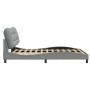 Estructura de cama con LED sin colchón gris claro 160x200 cm