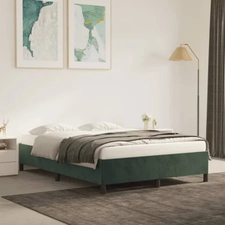Green velvet bed frame 140x200 cm by vidaXL, Beds and slatted bases - Ref: Foro24-347327, Price: 119,84 €, Discount: %