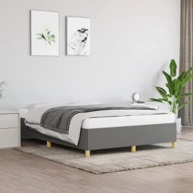 Dark gray fabric bed frame 140x190 cm by vidaXL, Beds and slatted bases - Ref: Foro24-347158, Price: 108,92 €, Discount: %