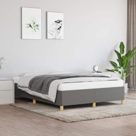 Dark gray fabric bed frame 140x190 cm by vidaXL, Beds and slatted bases - Ref: Foro24-347158, Price: 114,76 €, Discount: %