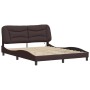 Estructura de cama con LED sin colchón marrón oscuro 160x200 cm