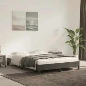 Dark gray velvet bed frame 140x190 cm by vidaXL, Beds and slatted bases - Ref: Foro24-346971, Price: 97,16 €, Discount: %
