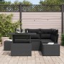 Conjunto de sofá de jardín 5 pcs Negro 100 x 55 x 73 cm
