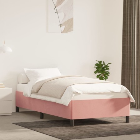 Estructura de cama de terciopelo rosa 80x200 cm de vidaXL, Camas y somieres - Ref: Foro24-347293, Precio: 95,51 €, Descuento: %