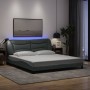 Estructura de cama con LED sin colchón gris claro 180x200 cm