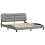 Estructura de cama con LED sin colchón gris claro 180x200 cm