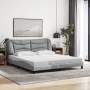 Estructura de cama con LED sin colchón gris claro 180x200 cm