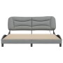 Estructura de cama con LED sin colchón gris claro 180x200 cm