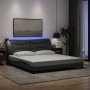 Estructura de cama con LED sin colchón gris oscuro 180x200 cm