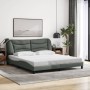 Estructura de cama con LED sin colchón gris oscuro 180x200 cm