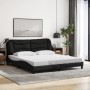 Estructura de cama con LED sin colchón tela negro 180x200 cm