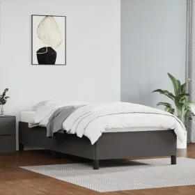 Gray synthetic leather bed frame 90x190 cm by vidaXL, Beds and slatted bases - Ref: Foro24-347225, Price: 94,20 €, Discount: %