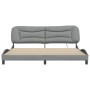 Estructura de cama con LED sin colchón gris claro 200x200 cm