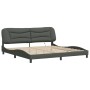 Estructura de cama con LED sin colchón gris oscuro 200x200 cm