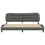 Estructura de cama con LED sin colchón gris oscuro 200x200 cm