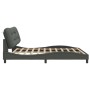 Estructura de cama con LED sin colchón gris oscuro 200x200 cm