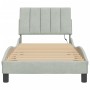 Estructura cama con luces LED terciopelo gris claro 80x200 cm