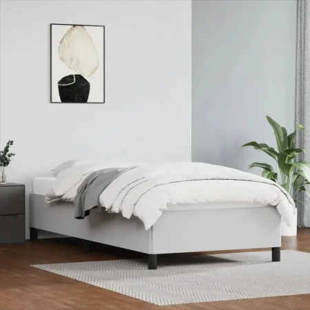 White synthetic leather bed frame 90x190 cm by vidaXL, Beds and slatted bases - Ref: Foro24-347222, Price: 99,56 €, Discount: %