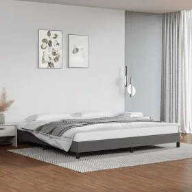 Gray synthetic leather bed frame 200x200 cm by vidaXL, Beds and slatted bases - Ref: Foro24-346926, Price: 122,95 €, Discount: %