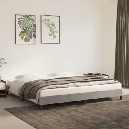 Estructura de cama de terciopelo gris claro 180x200 cm de vidaXL, Camas y somieres - Ref: Foro24-346994, Precio: 123,13 €, De...