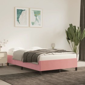 Pink velvet bed frame 120x200 cm by vidaXL, Beds and slatted bases - Ref: Foro24-347317, Price: 117,53 €, Discount: %