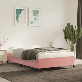 Pink velvet bed frame 120x200 cm by vidaXL, Beds and slatted bases - Ref: Foro24-347317, Price: 115,72 €, Discount: %