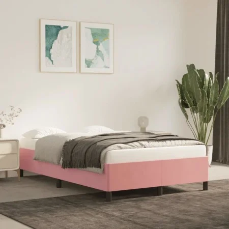 Bettgestell aus rosafarbenem Samt, 120 x 200 cm von vidaXL, Betten und Lattenroste - Ref: Foro24-347317, Preis: 115,72 €, Rab...