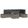 Conjunto de sofá de jardín con cojín 6 pcs Gris Poliratán