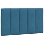 Estructura cama con luces LED terciopelo azul 90x200 cm