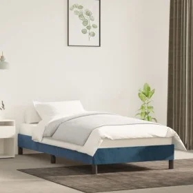 Blauer Samtbettrahmen 100x200 cm von vidaXL, Betten und Lattenroste - Ref: Foro24-346962, Preis: 76,79 €, Rabatt: %