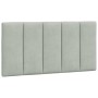 Estructura cama con luces LED terciopelo gris claro 100x200 cm